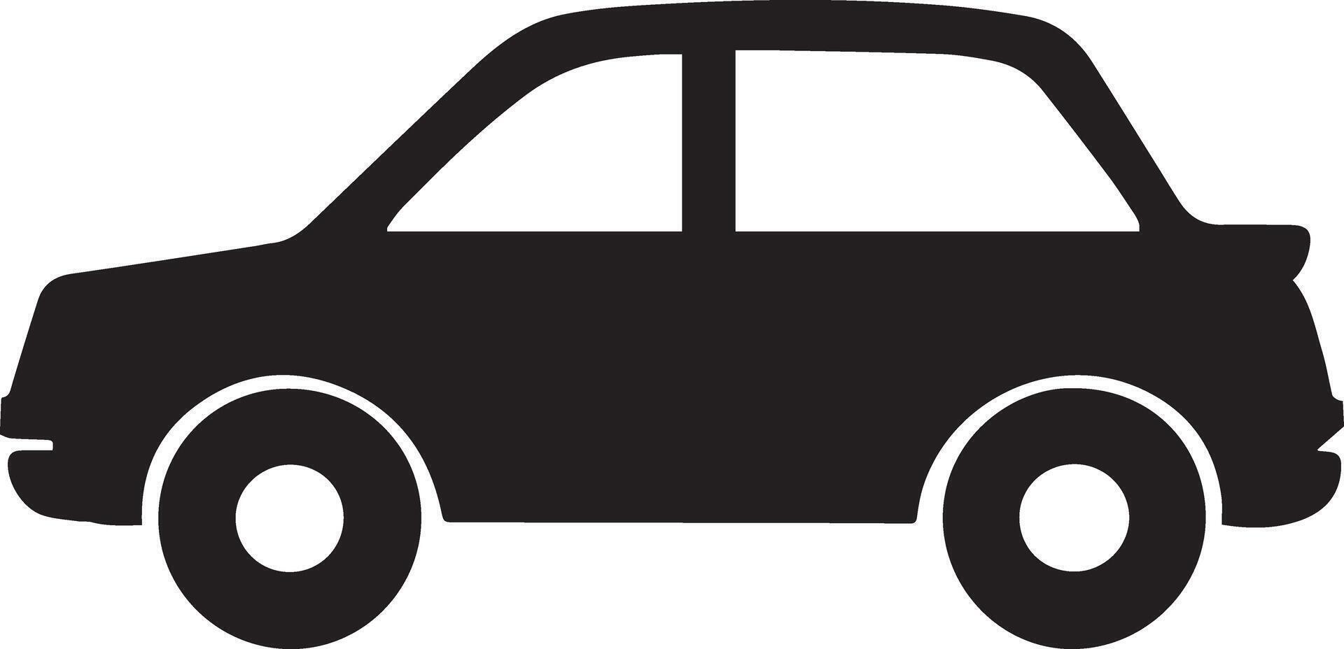 Black and white Car icon silhouette minimal flat illustration vector