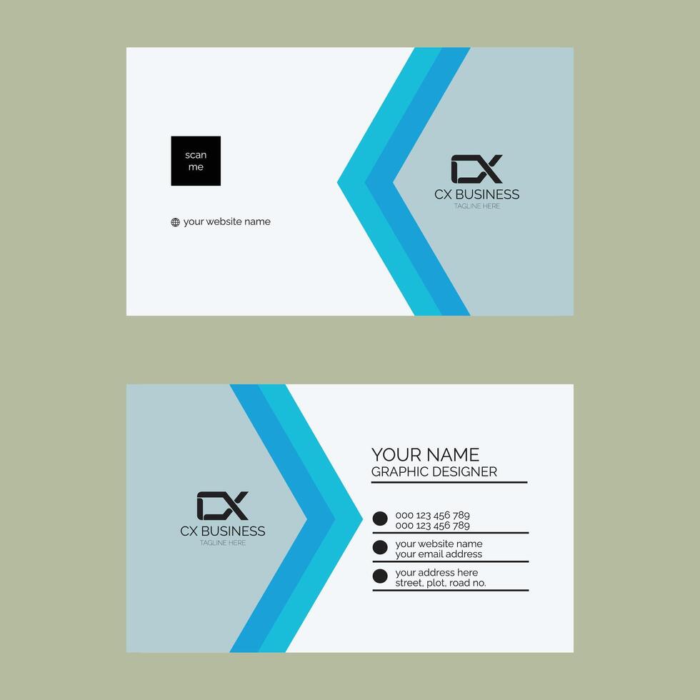 Modern business card design, Creative modern clean corporate double-side business card template, personal visiting card, professional simple identity card vector