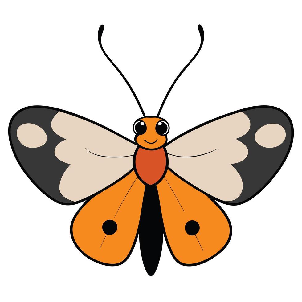 An orange and black butterfly with black spots vector