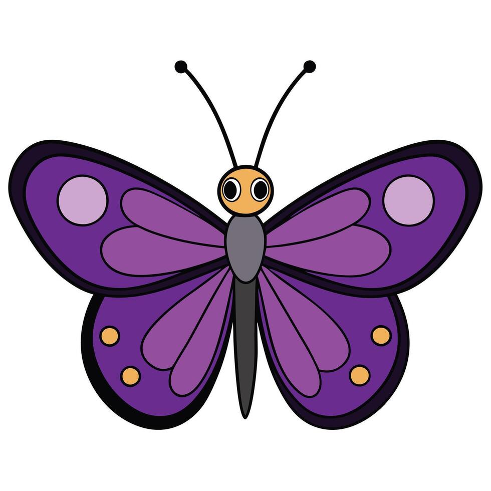 A purple butterfly with black spots on its wings vector