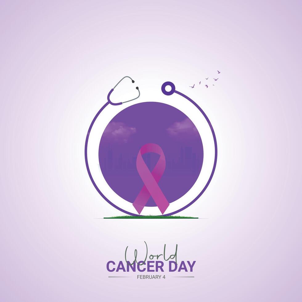 World Cancer Day. Cancer day creative design for social media post vector