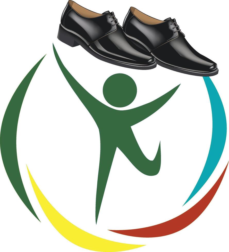 The logo for the international shoe and clothing exchange vector