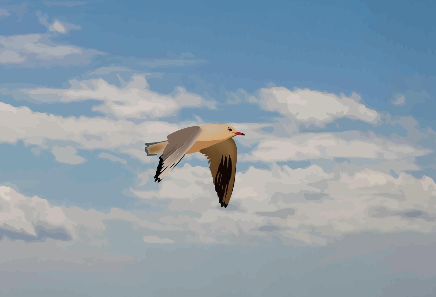 A seagull flying in the sky vector