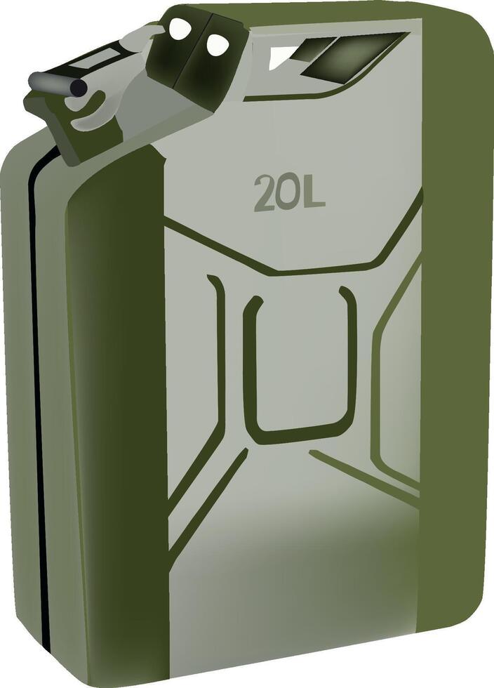 A green jerry can with the word 20l on it vector