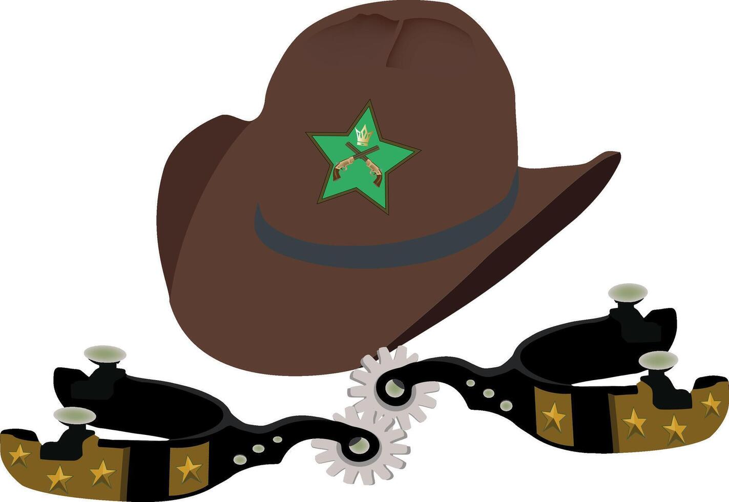 Cowboy hat and cowboy boots vector