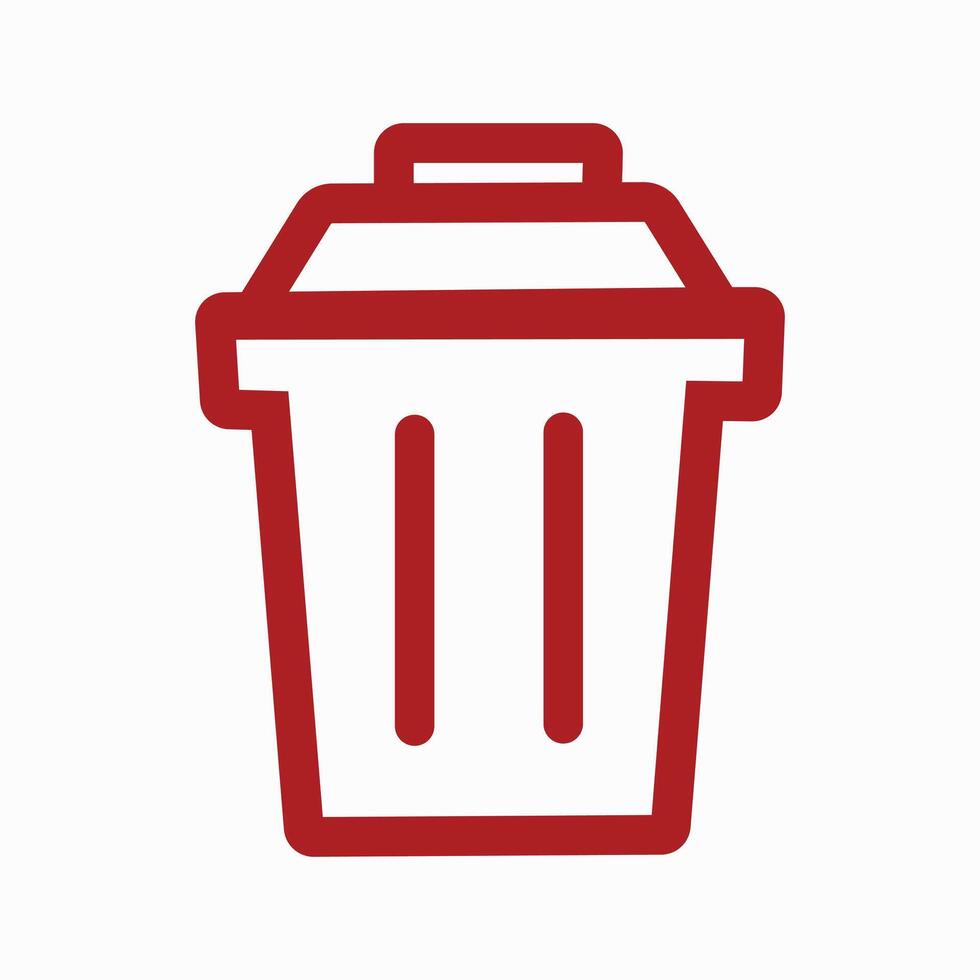 Trash Icon Design with Editable Stroke. vector