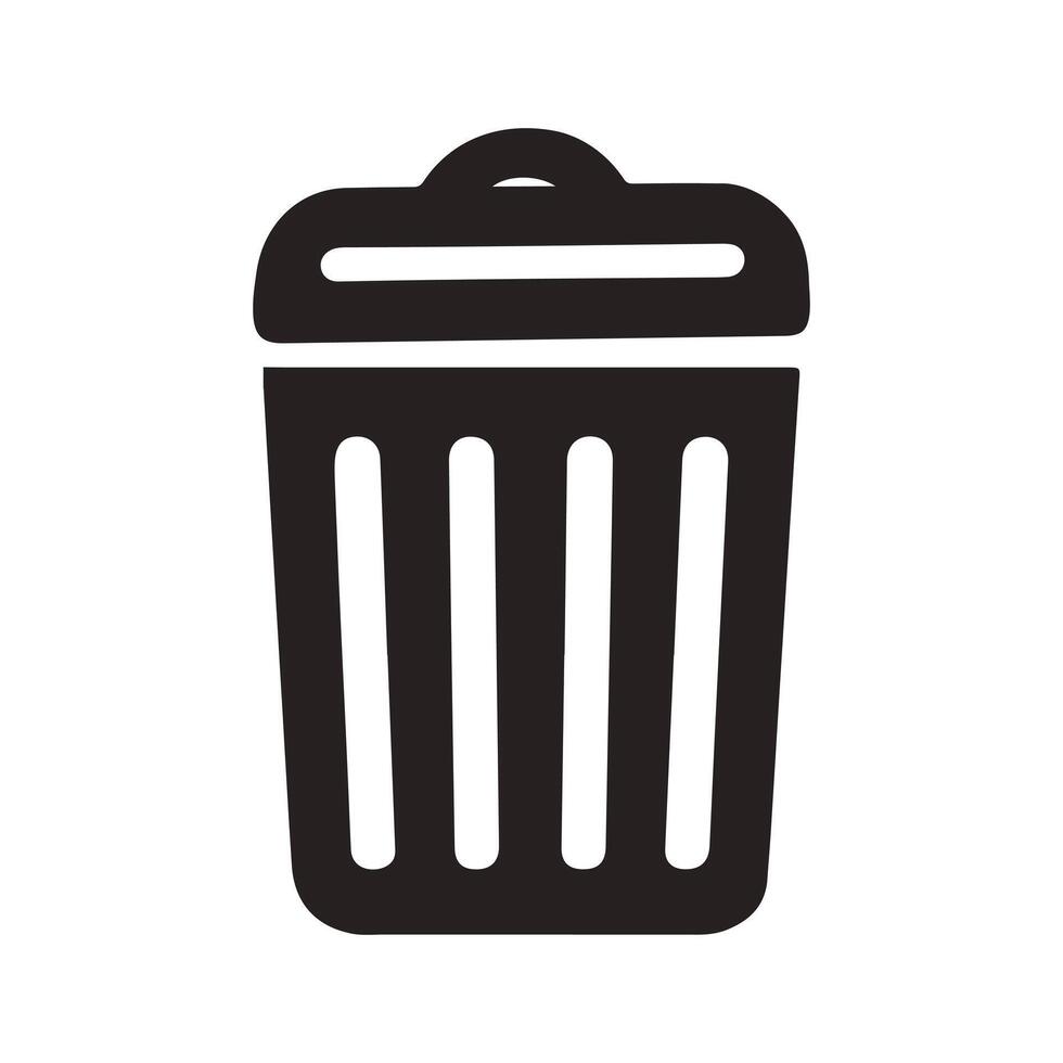 Trash can icon icon on white background. vector