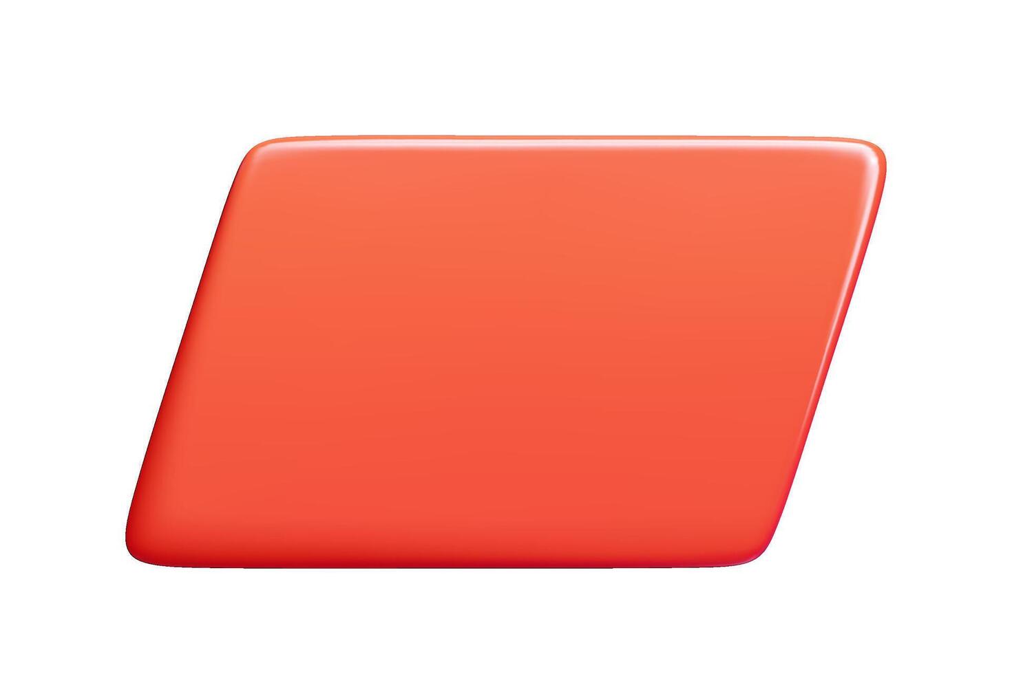 Red 3d parallelogram banner with clean minimalist space for text vector