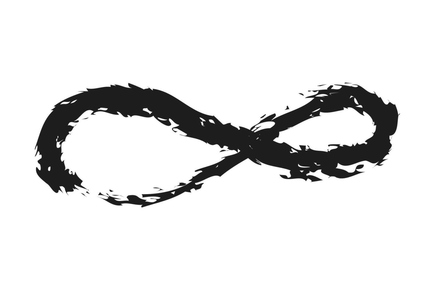 Charcoal infinity sign. Doodle hand drawn. vector