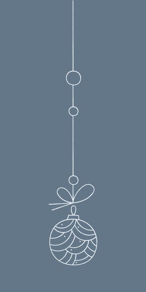 Christmas ball with a wavy pattern on a string. Color clipart illustration. vector