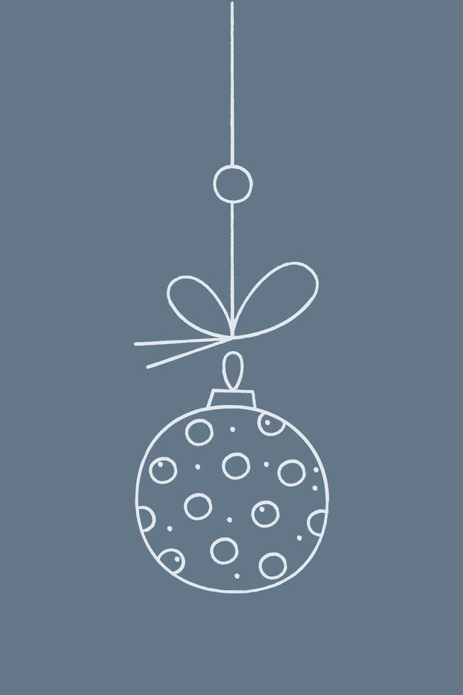 Christmas ball with circles on a string. Color clipart illustration. vector