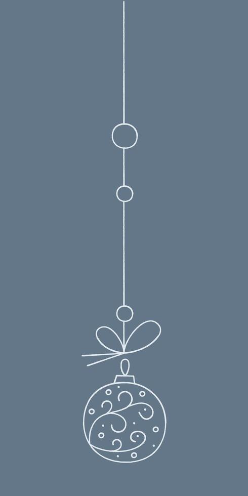 Christmas ball with a branch on a string. Color clipart illustration. vector