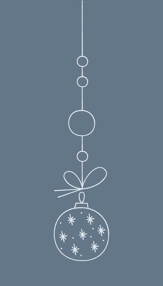 Christmas ball with snowflakes on a string. Color clipart illustration. vector