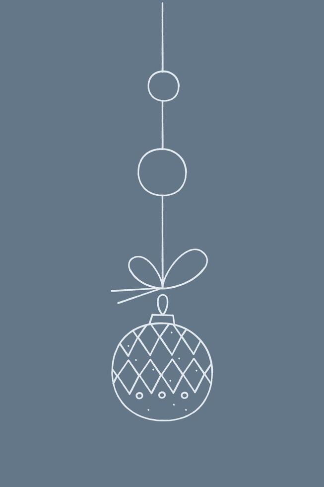 Christmas ball with diamond shapes on a string. Color clipart illustration. vector