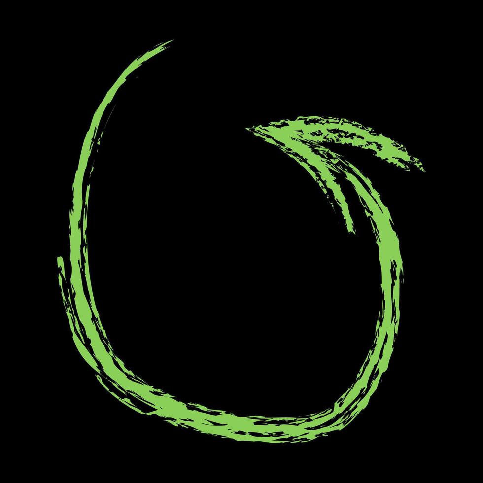Chalk rounded arrow color. Hand drawn arrow. vector
