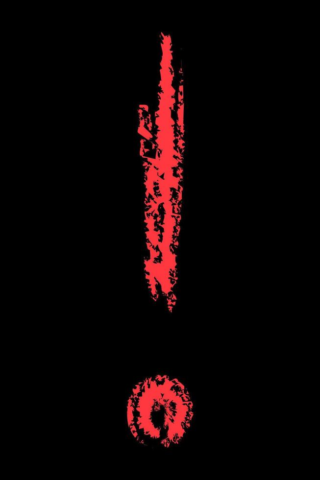 Chalk exclamation mark color. Doodle hand drawn. vector