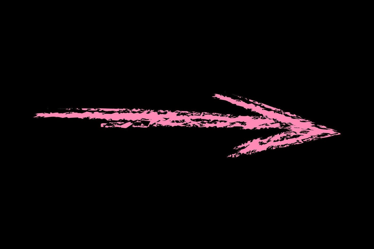A simple right arrow color. Chalk hand drawn arrow. vector