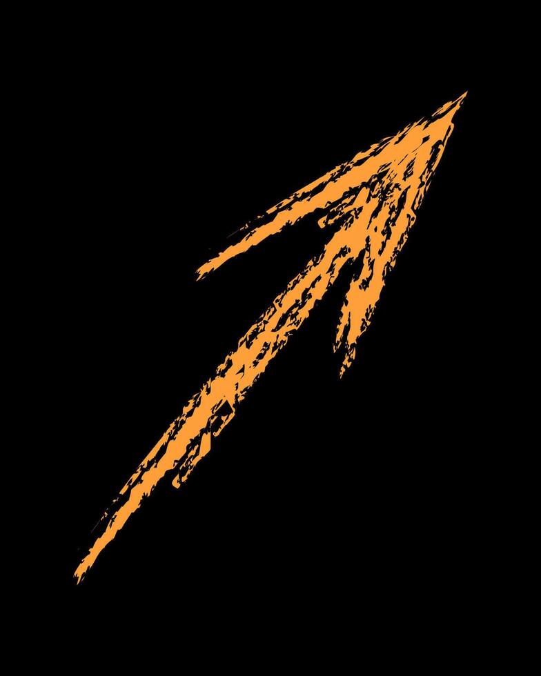 A simple right up arrow color. Chalk hand drawn arrow. vector