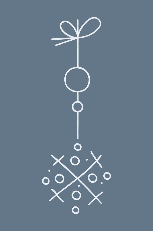 39.Abstract snowflake with circles and bow on a string vector