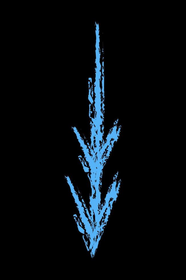 Double down arrow color. Chalk hand drawn arrow. vector