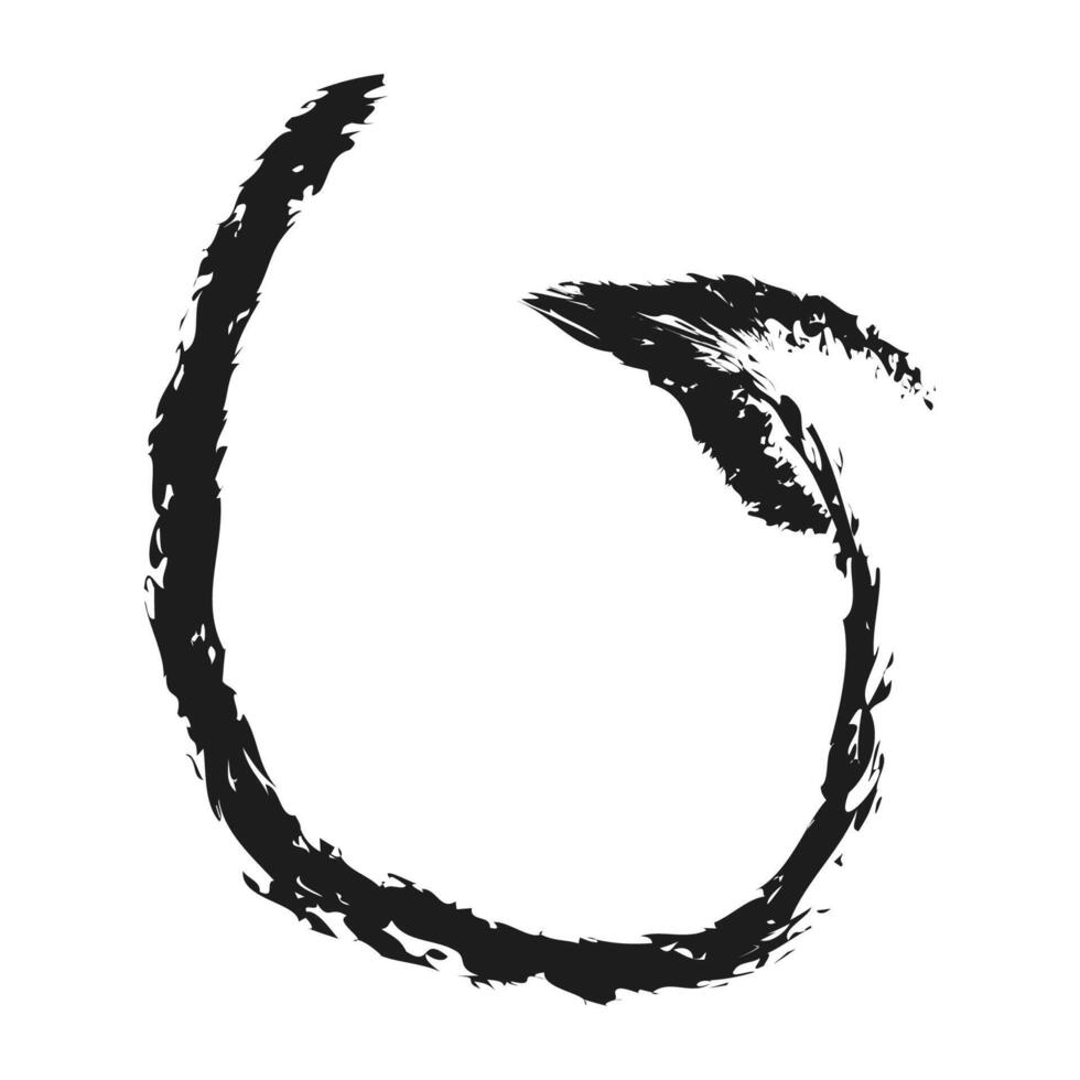 Charcoal rounded arrow. Hand drawn arrow. vector