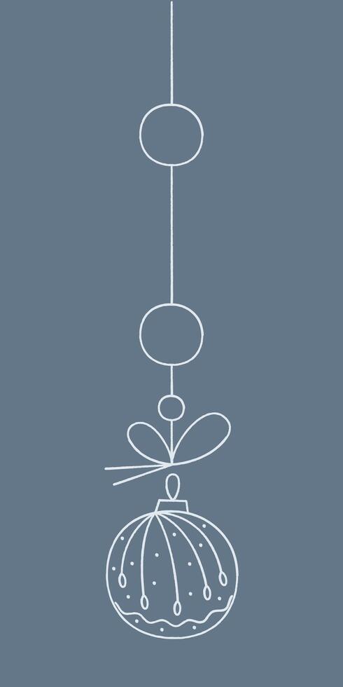 Christmas ball with an abstract pattern on a string. Color clipart illustration. vector