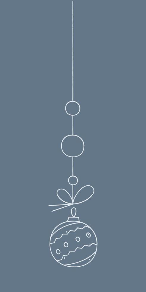 Christmas ball with a zigzag pattern and circles on a string. Color clipart illustration. vector