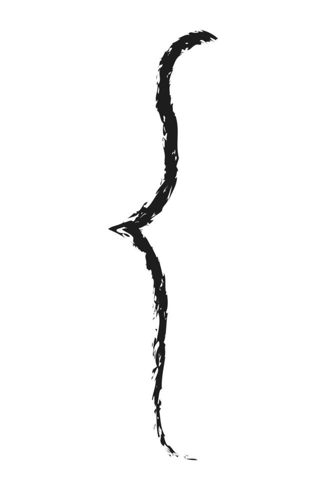 Charcoal curly brace. Doodle hand drawn. vector