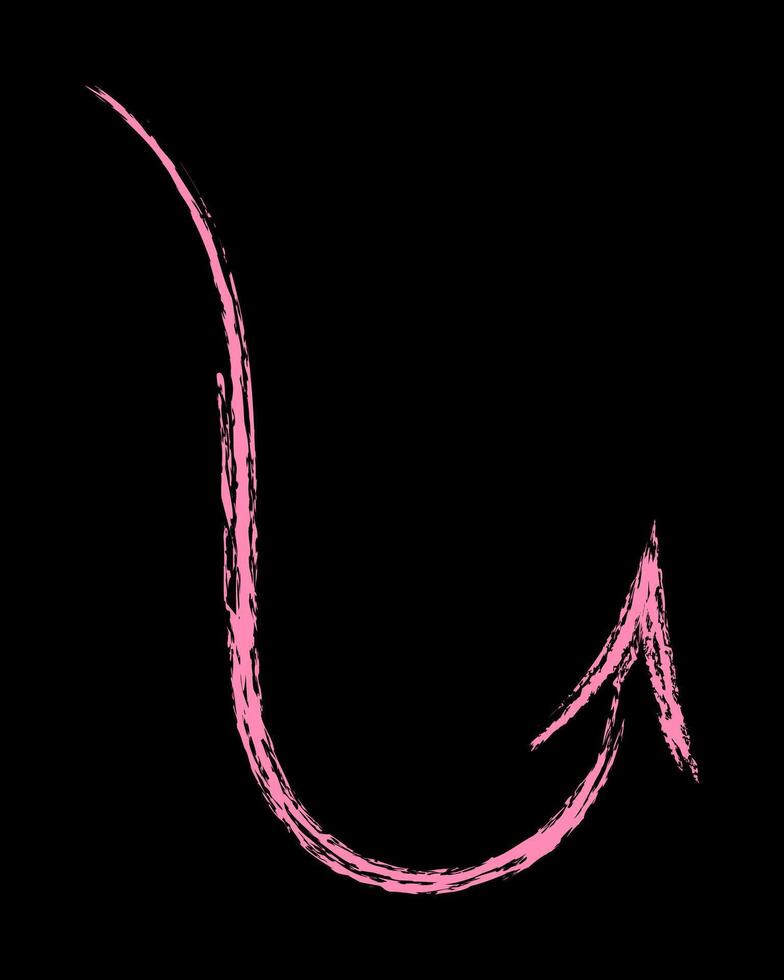 Arched arrow up color. Chalk hand drawn arrow. vector