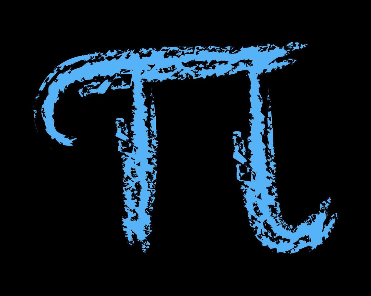 Chalk pi sign color. Doodle hand drawn. vector