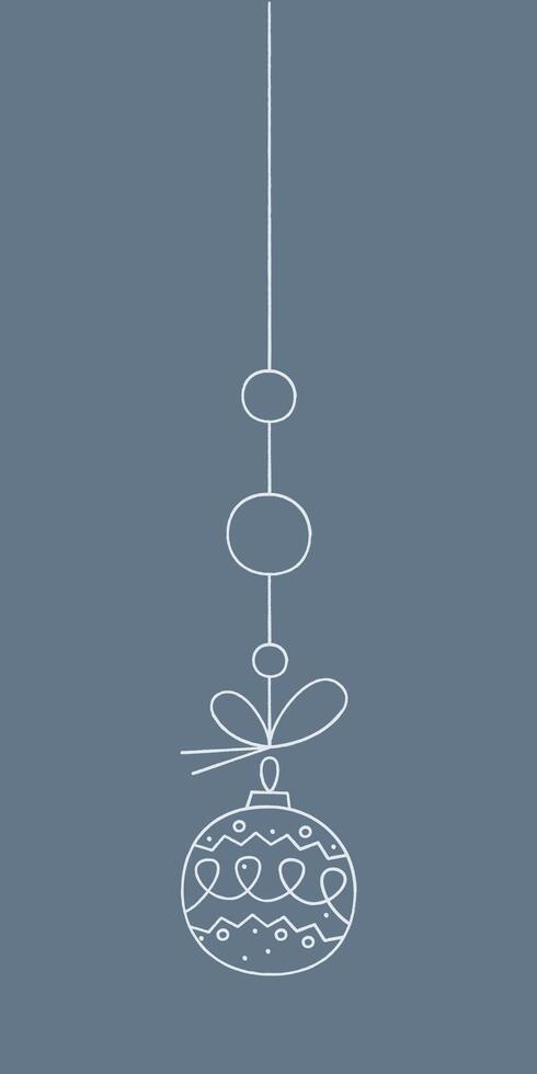 Christmas ball with an abstract pattern on a thread. Color clipart illustration. vector