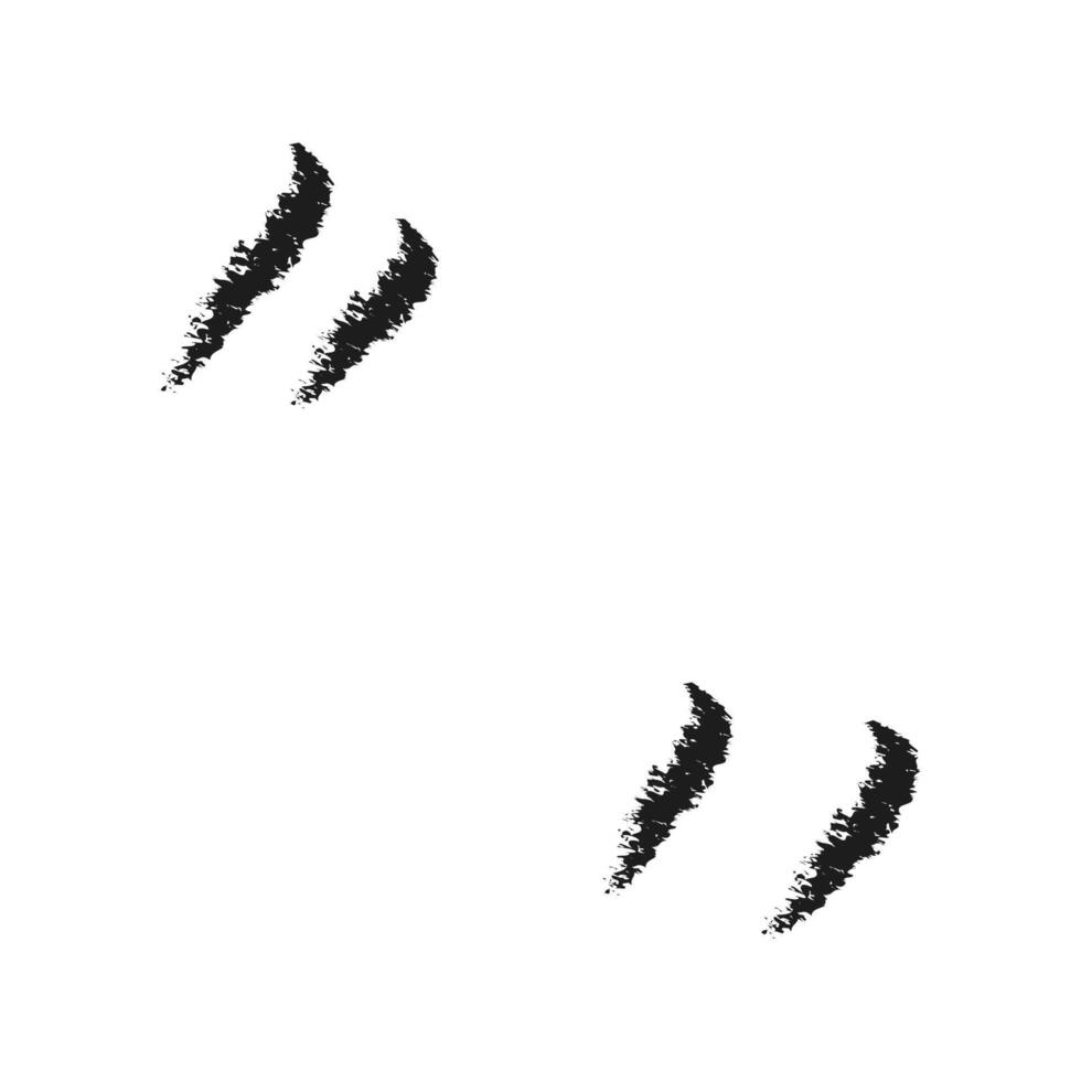 Charcoal quotation marks. Doodle hand drawn. vector