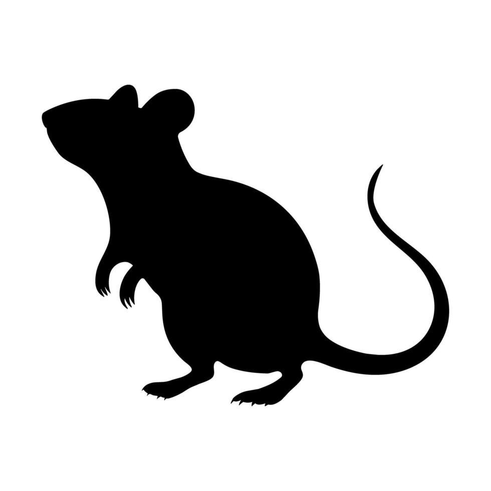 Silhouette of a a rat rearing up vector