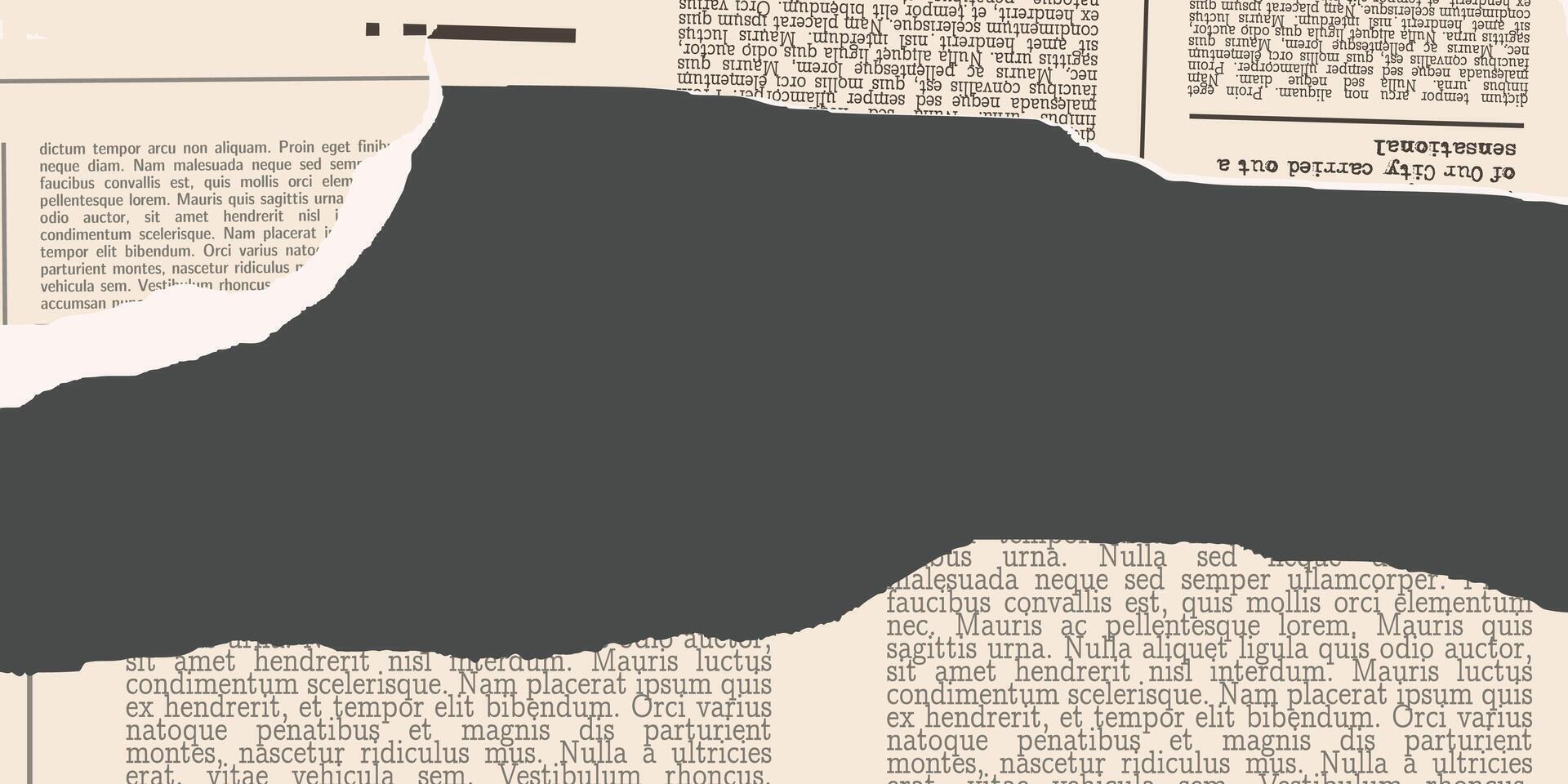 Banner with halftone collage elements for scrapbook, web site. Trendy retro vintage paper cut for business. Old rip torn paper collection. Craft retro gazettes. Investments illustration vector