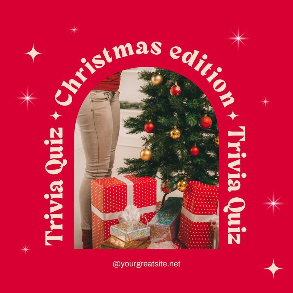 christmas trivia quiz for social media post template