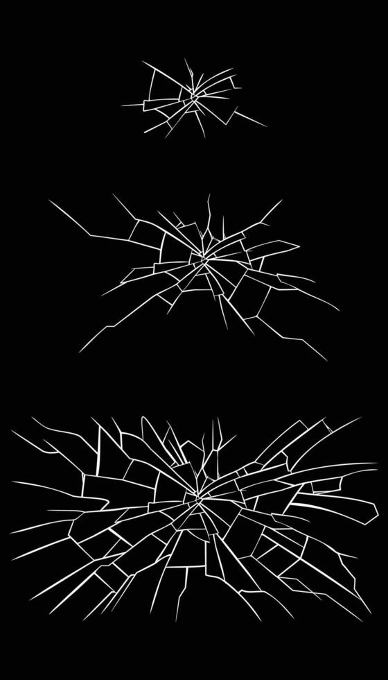 different damages of cracked texture vector