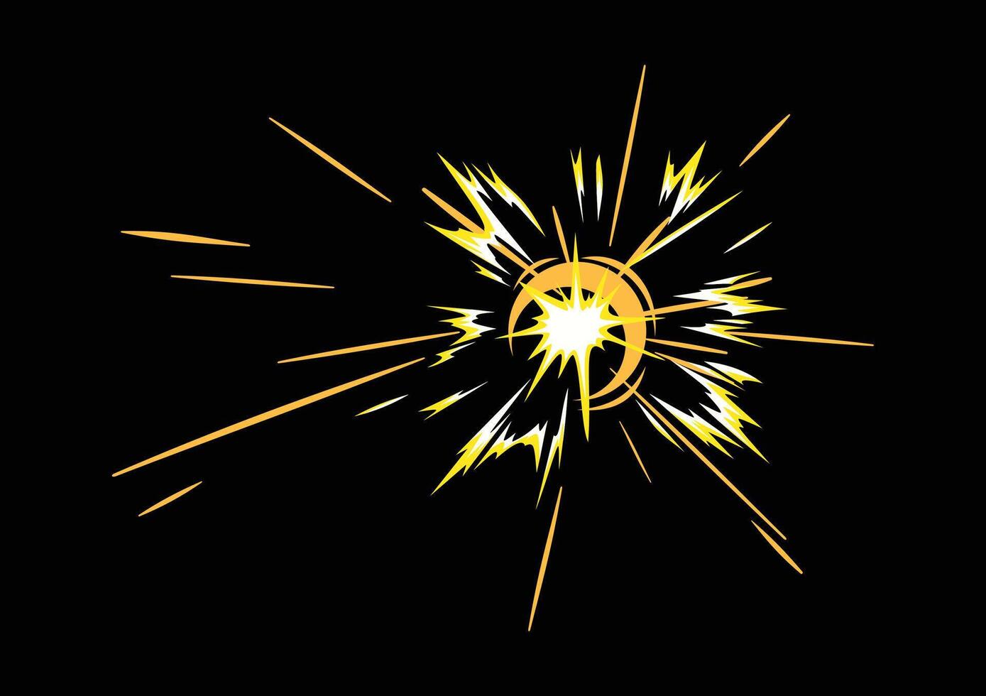 beam impact attack anime effect vector