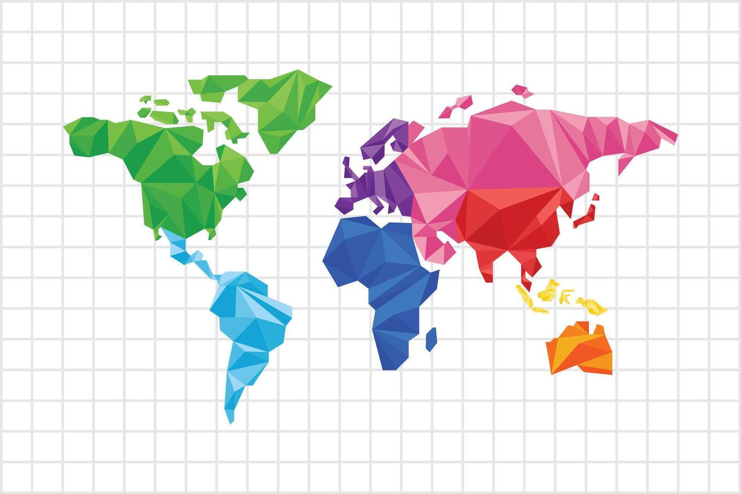 colorful abstract polygonal world map vector