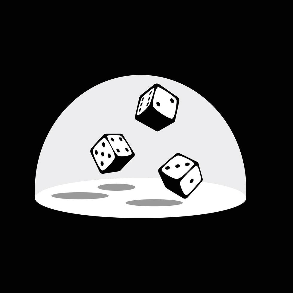 rolling dice spot light illustration vector
