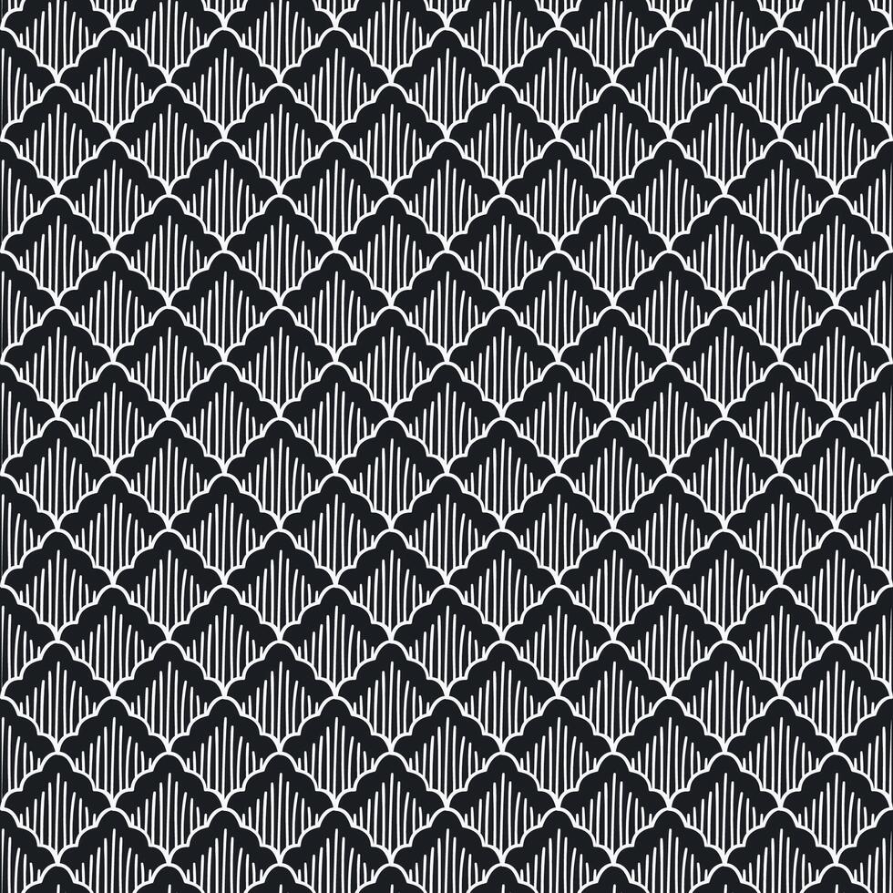 hand drawn monochrome batik flower scale vector
