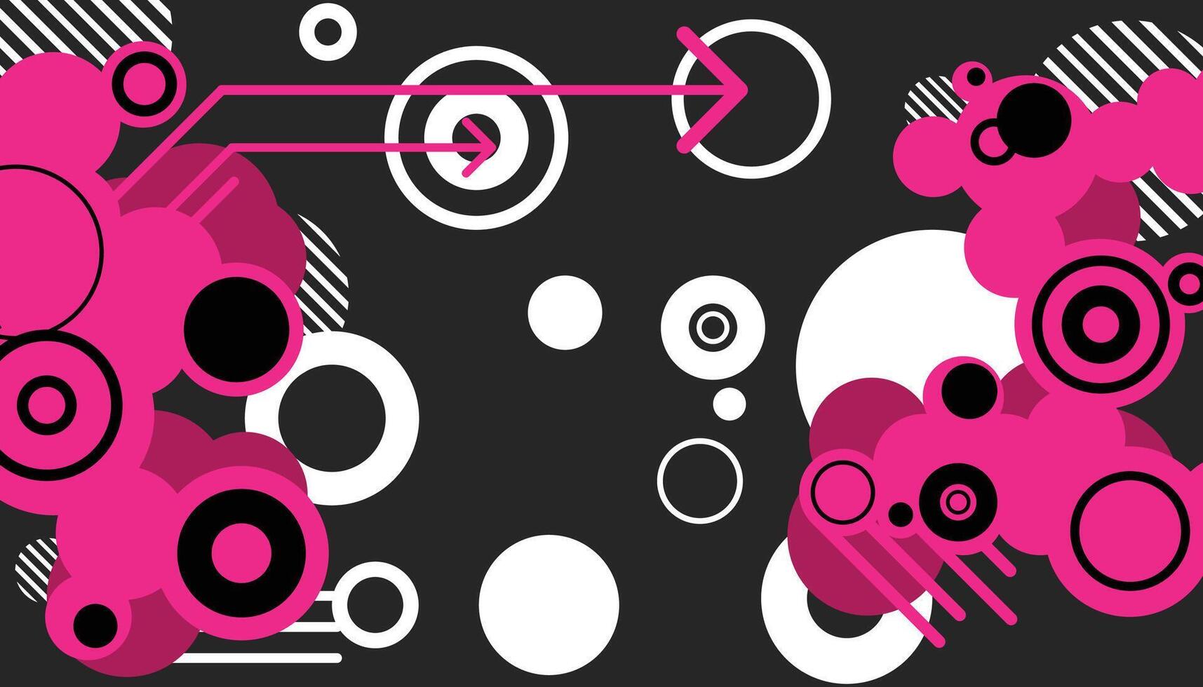 black and pink abstract circle background vector