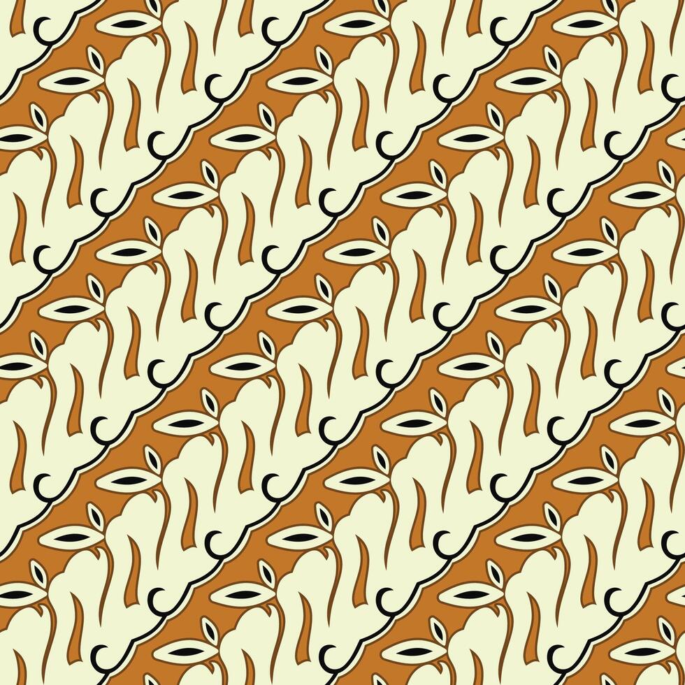 batik parang leaf seamless pattern vector