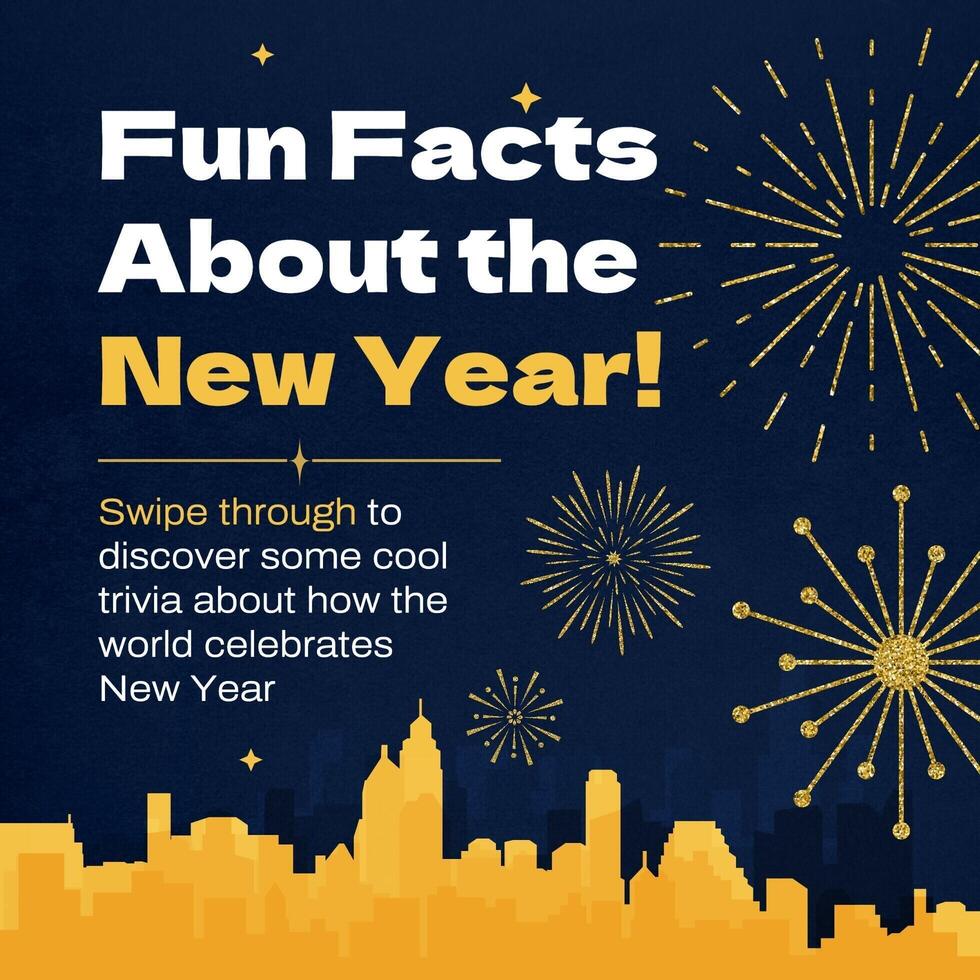 New Year Trivia Carousel Post for Linkedin template