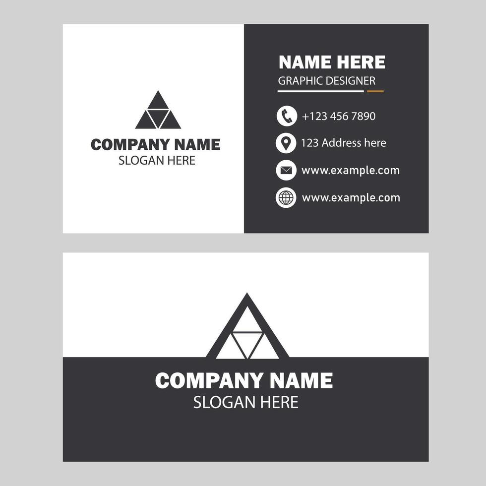 Black and white color business card design vector