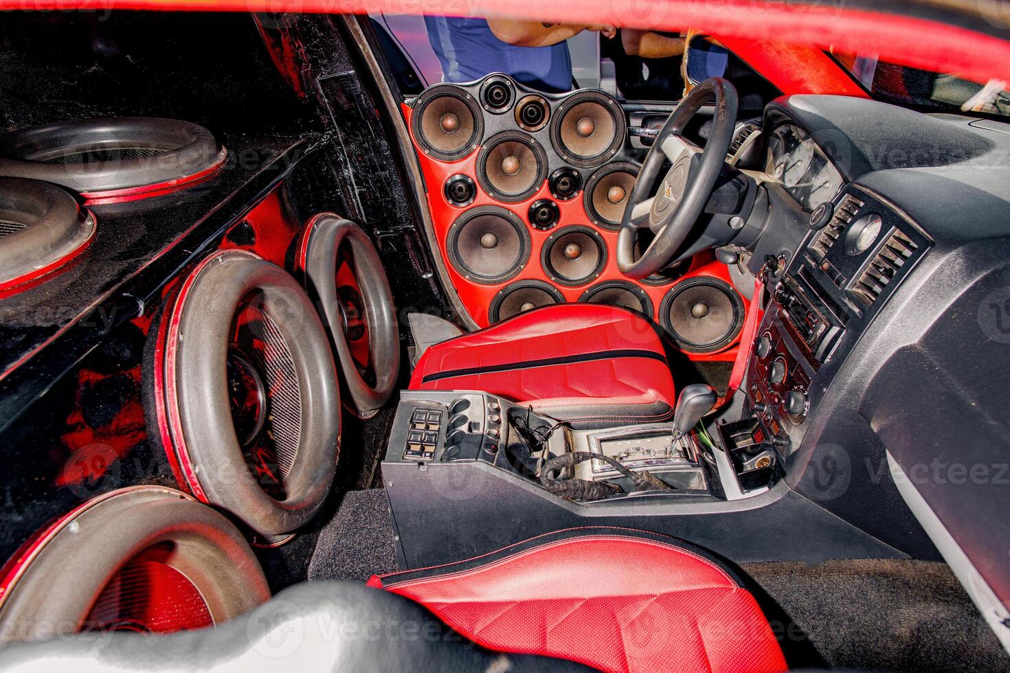 State-of-the-Art Sound A Captivating Glimpse Into a Cars Luxurious Audio System Exuding Modern Innovation. photo