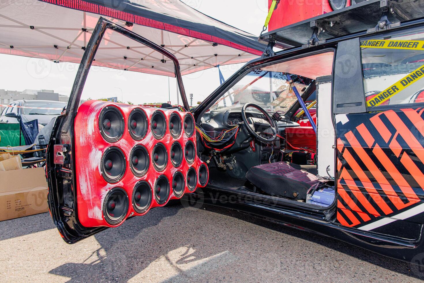 Rhythmic Ride A Car Transformed into a Sonic Sanctuary, Its Doors Echoing with Unmatched Soundpower. photo