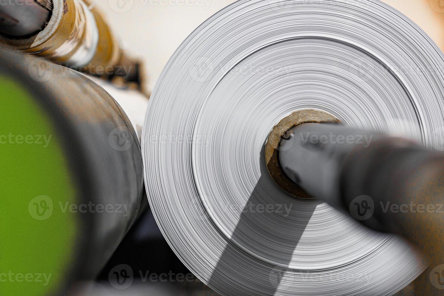 Unwinding Potential A Massive Roll of Blank Canvas Awaits Creation, Its Textured Surface Poised for Endless Artistic Journeys. photo