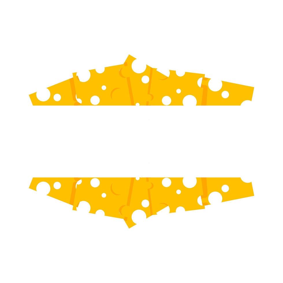 Cheese frame made from square pieces of yellow cheese with empty space for writing vector
