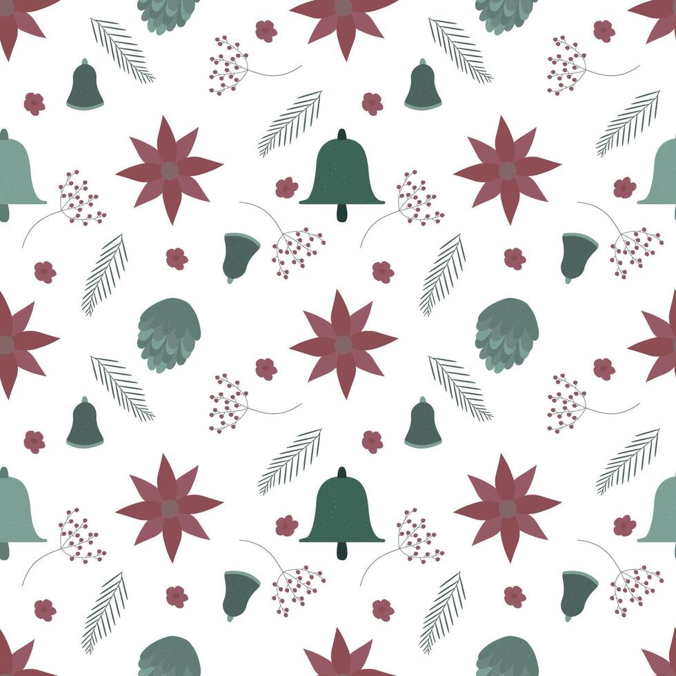 christmas bell pattern vector