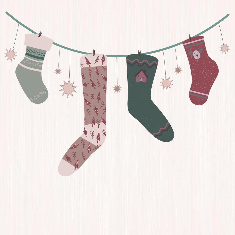 Jolly Christmas socks vector